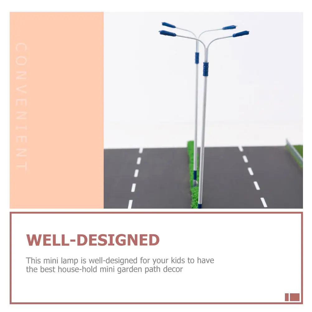 

2Pcs Miniature Street Lights for Sand Table Decor Micro Landscape Road Lamp Mini Garden Path Lighting Scene Decoration Kit