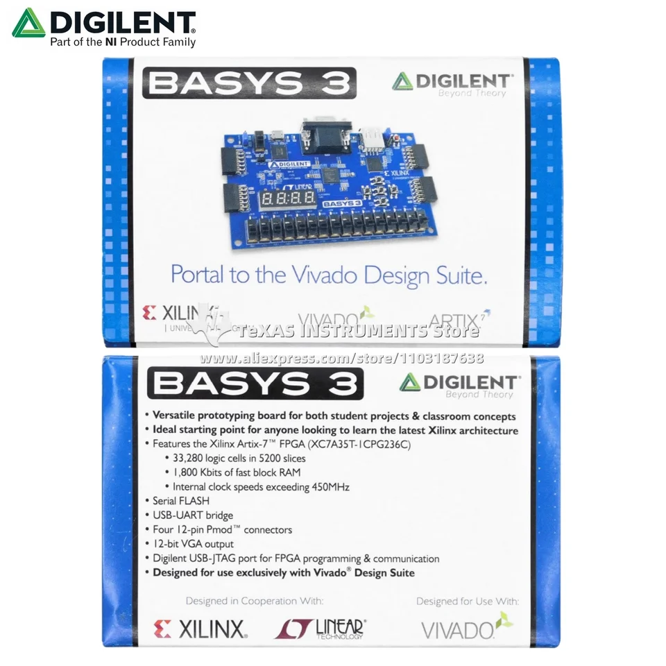 TI Official】Basys 3 410-183 AMD Artix™ 7 FPGA Trainer Board