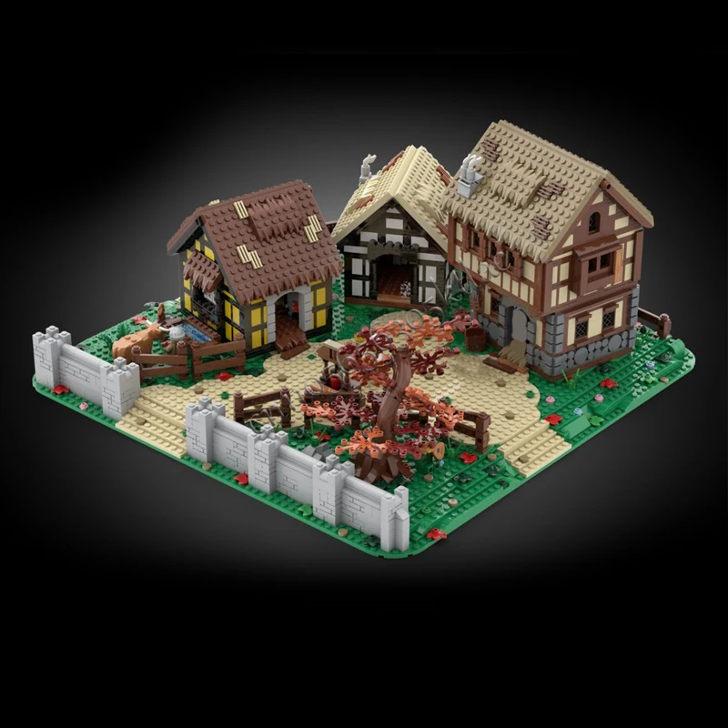 3193 pièces personnaliser maisons médiévales Village Diorama bloc de construction modèle enfants Puzzle assemblage jouets de construction cadeaux de noël