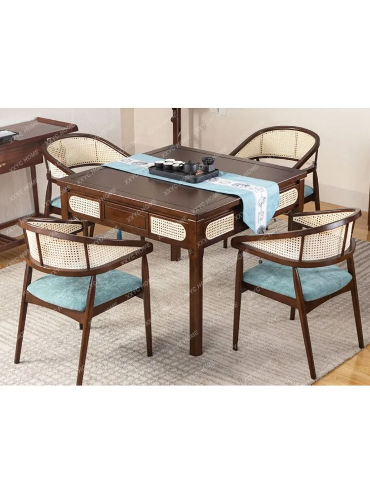 Mahjong Table Automatic Mahjong Machine Dining Table Dual-Use Multifunctional Machine Linen Integrated Household