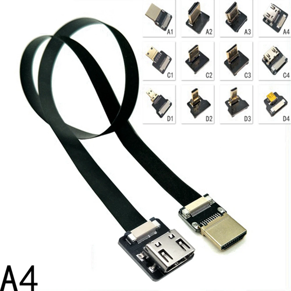 A4 micro HDMI Cable Wire Flat-panel Camera DJI Aerial Photography Extension Cable Adapter Ultra-short Flexible Cable