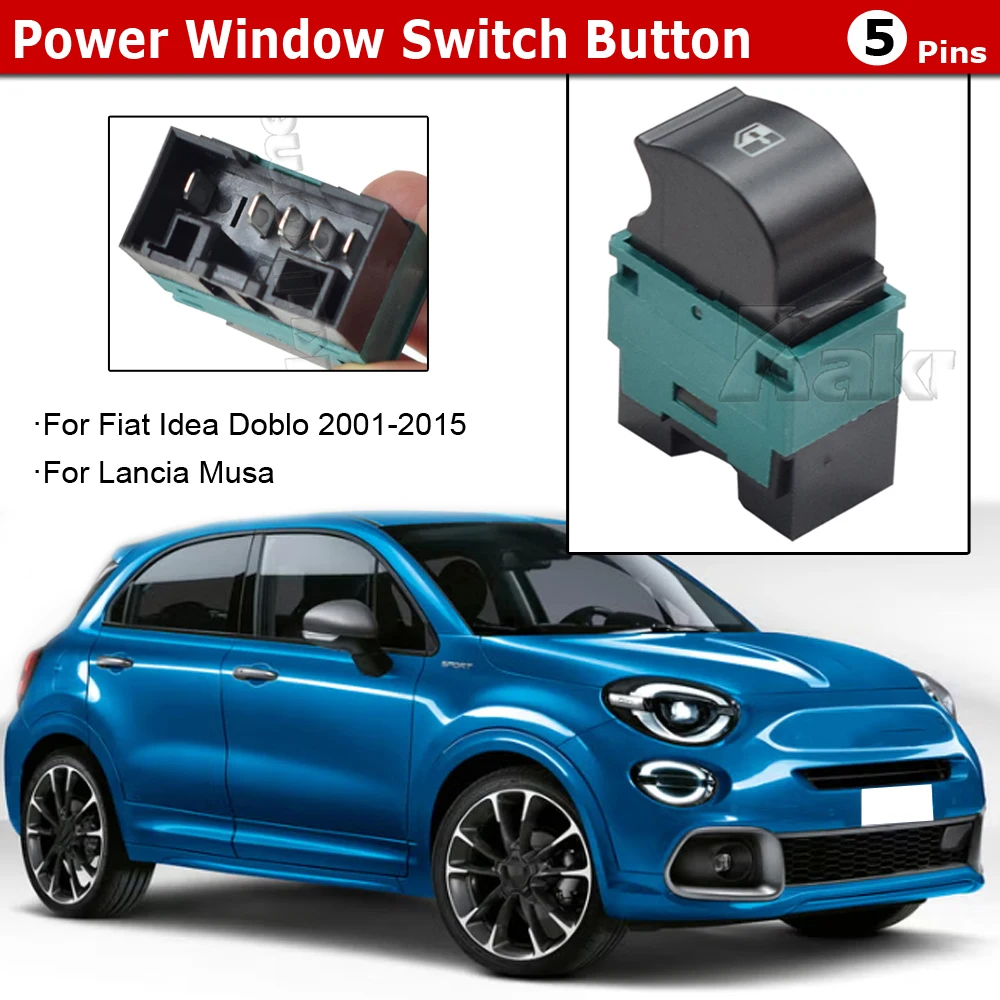 

735417033 735417034A Car Power Window Control Switch Button Black/White Base For Fiat Idea Doblo 2001-2015 Lancia Musa 27806955
