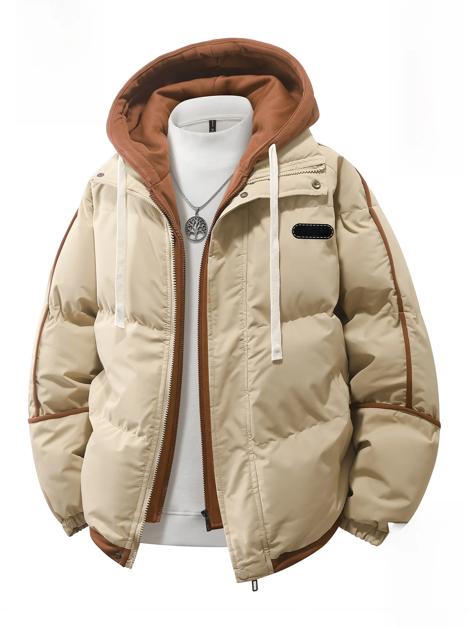 

Зимняя теплая куртка Paul Frank с капюшоном для мужчин, повседневная, контрастных цветов, с принтом обезьяны, хлопковая одежда