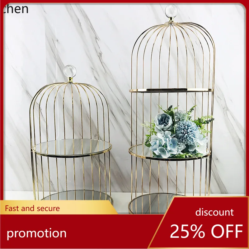 Zml jewelry display stand - double layer mirrored jewelry & cake storage rack - bead display props for retail stores