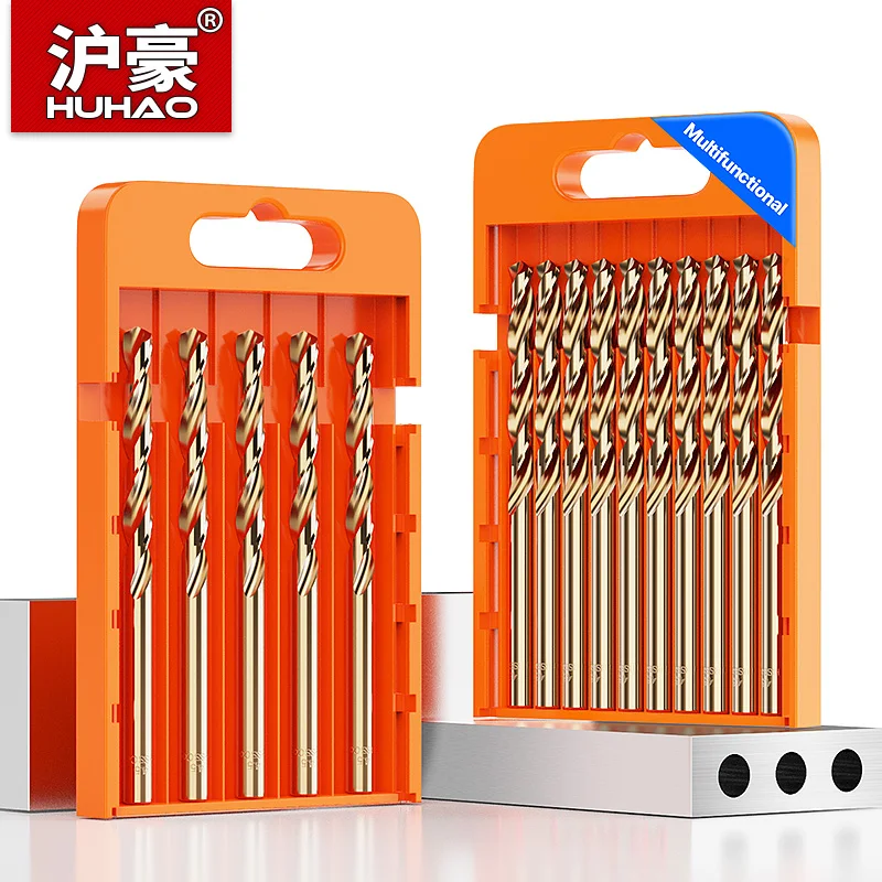 HUHAO 10PCS M43 Contains Cobalt Twist Drill Bits Hole Drilling Stainless Steel Drill Round Shank Drill Alloy Drill Bit For Metal