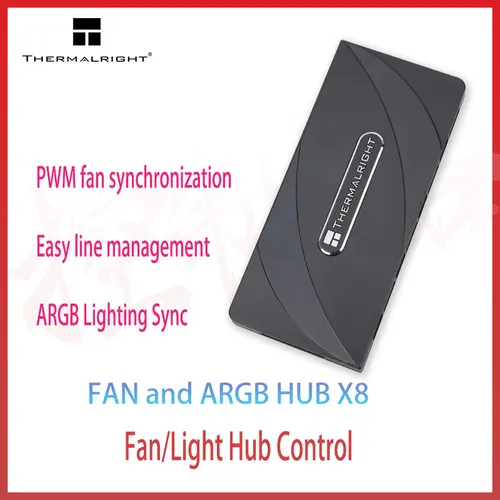 Ventilador Thermalright PWM HUB X8 Placa base SYNC/4 PIN PWM + 3 PIN+5V ARGB 140X64x16mm