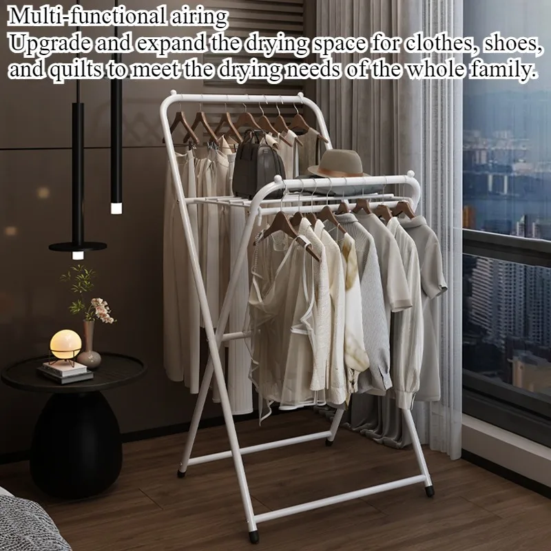 Clothes drying rack floor-to-ceiling household dormitory folding bedroom coat rack simple indoor clothes rack bay window