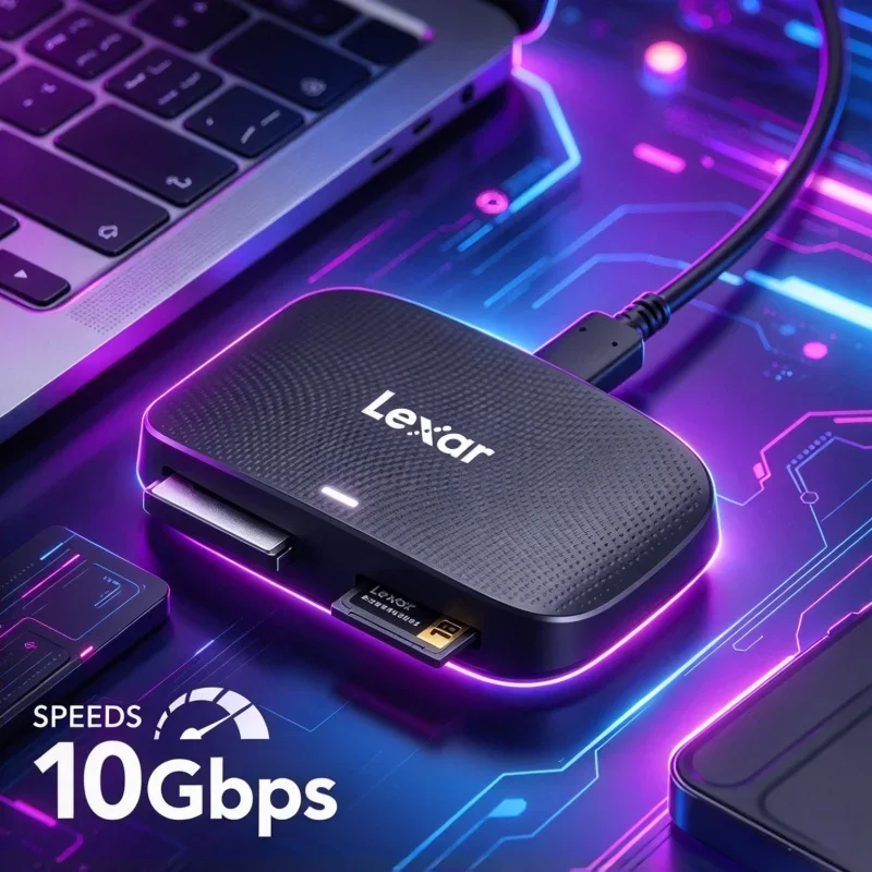 High Speed Lexar RW520 CFexpress Type B SD UHS-II Reader USB3.2 Gen2 10Gbps Camera Memory Card Reade