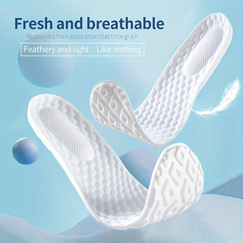 1 Paar 4D Sport-Einlegesohlen TPU Latex Memory Foam Einlagen für Herren Weiche Fußunterstützung Schuhpolster Atmungsaktive Sport-Einlegesohlen Fußpflege – Detail 3