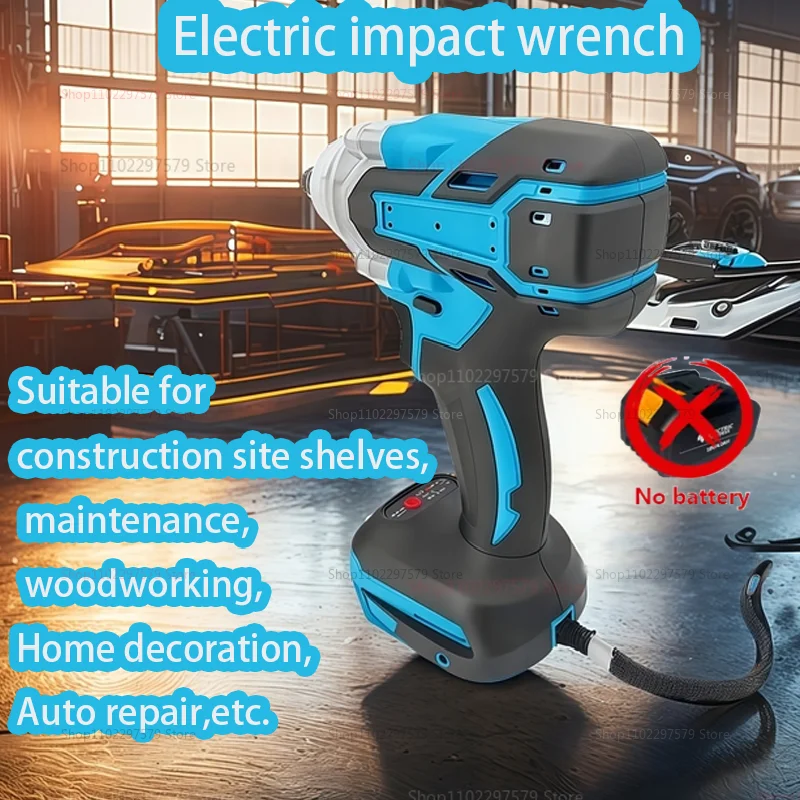 Cordless Electric Impact Wrench 18V Brushless Hand Drill No Battery Compact Power Tool for Automotive and DIY Use
