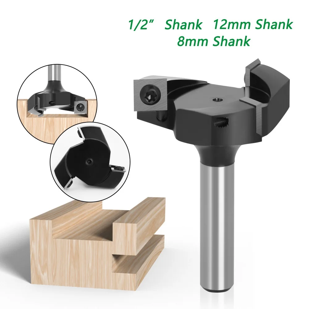 

8mm Shank Replaceable blade Planing Bit Face End Milling Cutter Insert-Style Spoilboard CNC Surfacing Router Bits For Wood