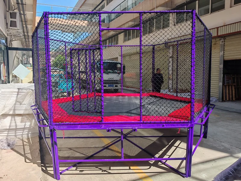 Commercial Square Trampoline with Safety Net Outdoor/Indoor Kids & Adult Jumping Trampoline for Amusement Park Playground