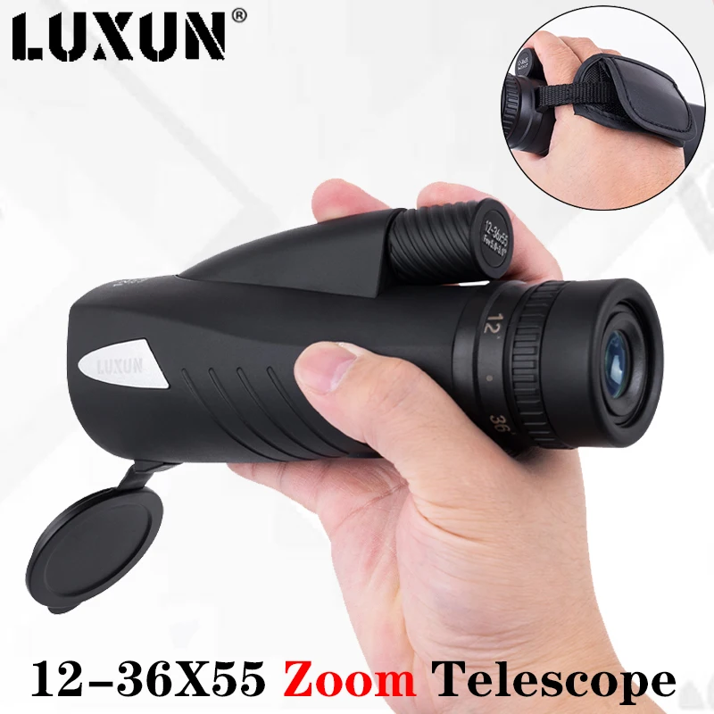 

LUXUN 12-36X Monoculars Telescope Monocular with Zoom Bak4 Telescope FMC Spyglass Night Vision Travel Hunting Camping Equipment