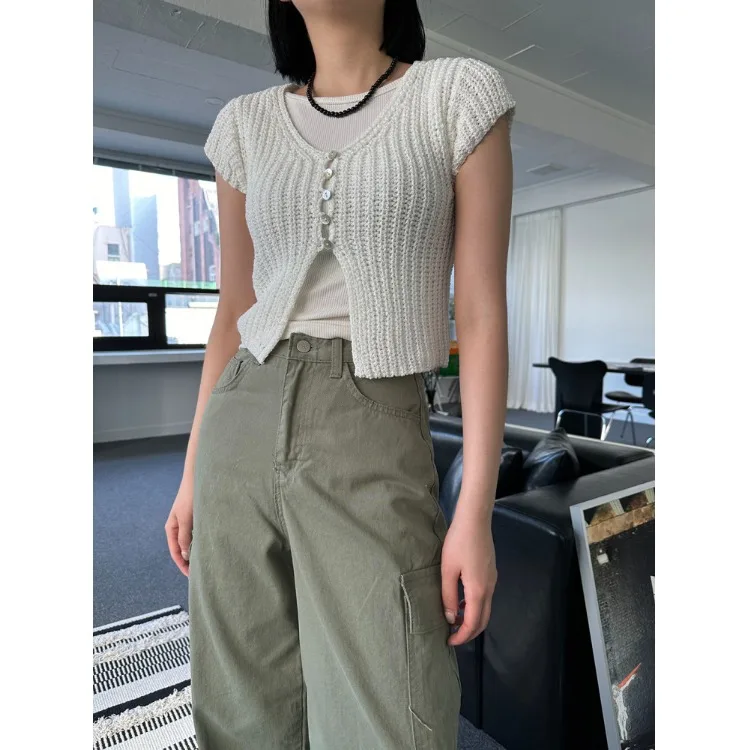 

Slim Fit ort Sve Knitted Top for Women Sli Early Autumn Korean Sle Casual Wear Versatile Versatile Versatile