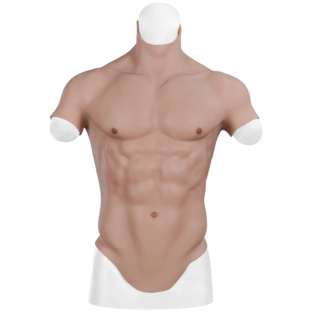 Realistic Silicone Muscle Suit Cosplay Fake Belly Men's Chest Macho Simulation Strong Figure  Artificial Sturdy Chest Strong