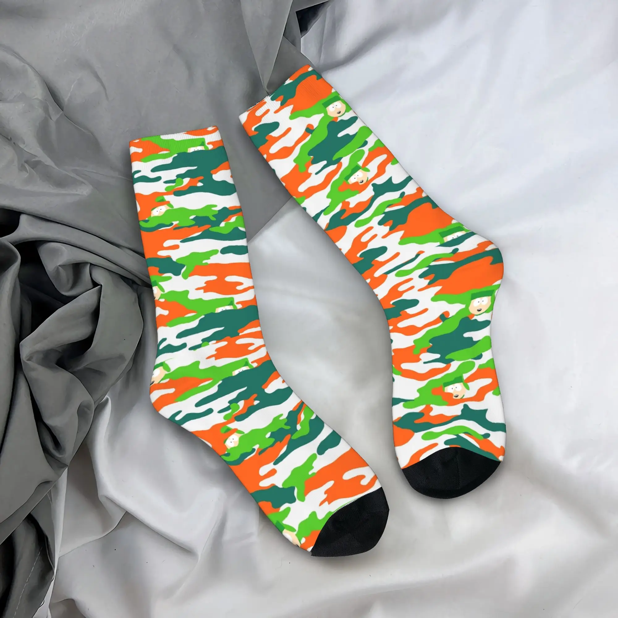 

Повседневные спортивные носки унисекс с камуфляжным принтом Kyle Camo, мультяшные, из полиэстера, средней длины, дышащие