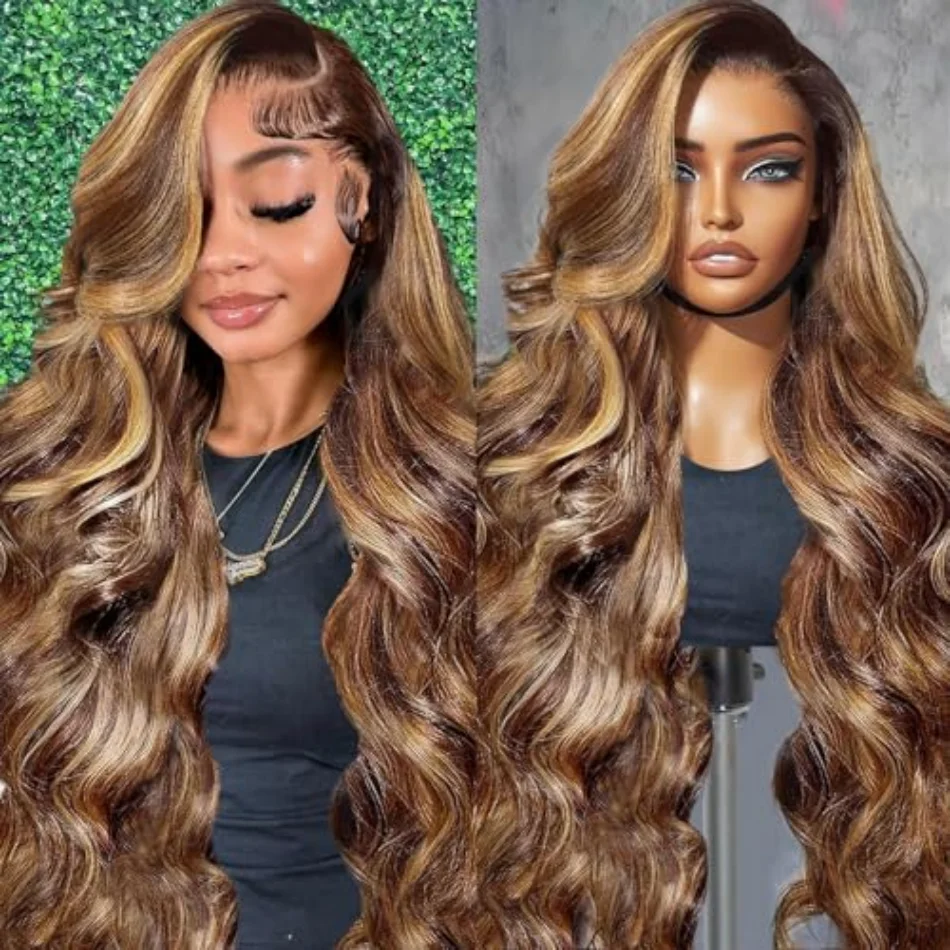 

13X6 Hd Lace Frontal Wigs 427 Highlight Wig 250 Density Body Wave Brazilian Human Hair Wigs 38In For Black Women 100% Human Hair