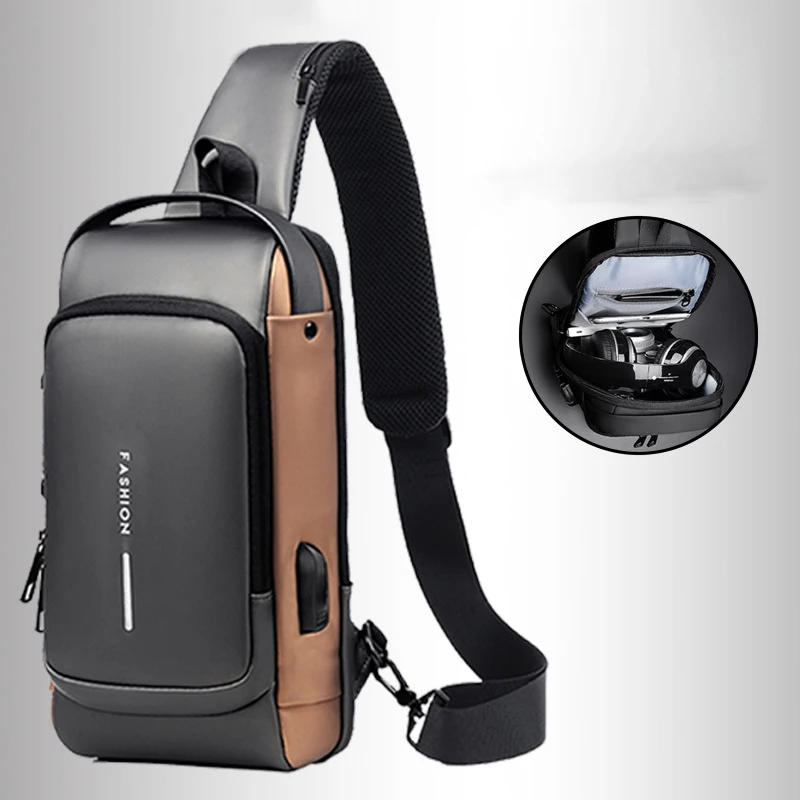 Password Lock Anti-theft Men's Chest Bag Leisure Sports Backpack One Shoulder Crossbody Bags Motorcycle Package Dropshipping Top