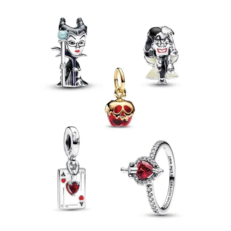 925 Sterling Silver Jewelry MINISO Disney Villains Charm Trio Charm Fit Pandora Original Bracelet Women Pendant Bead DIY Gifts