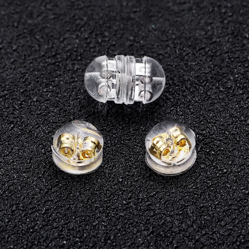 20-40 stücke Silikon Gummi Ohr Zurück Stopper Kupfer Ring Hamburger Ohr Stecker Für Schmuck Machen DIY Ohrring Zubehör – Detail 5