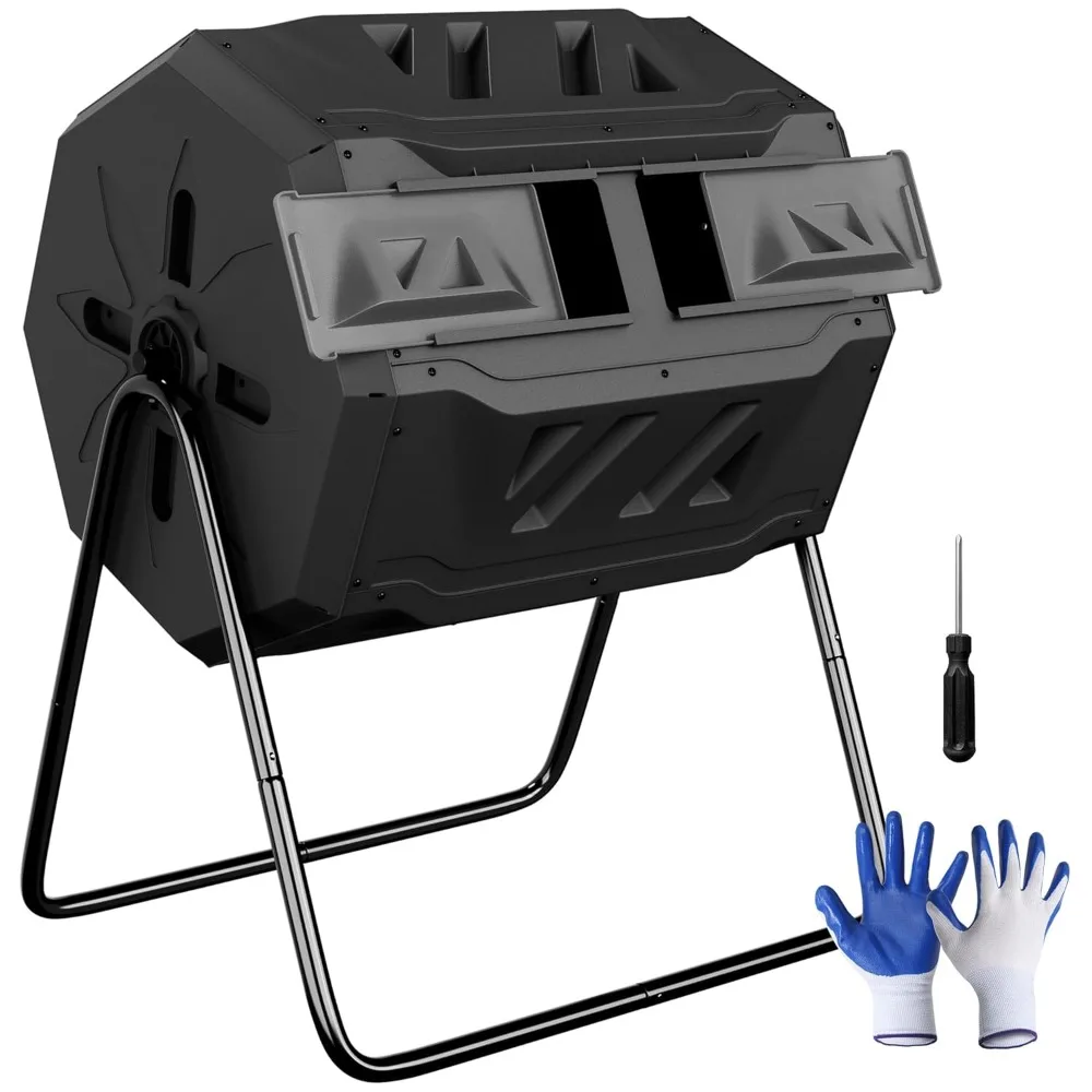 

Уличный компостер с двумя вращающимися камерами, 43 галлона, для сада, двора, кухни, на заказ