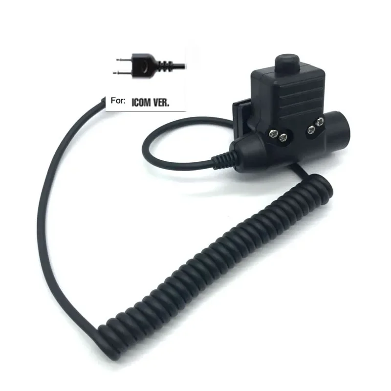 Military Z U-94/A Tactical Headset U94 PTT Plug Adapter for BaoFeng KENWOOD ICOM Midland Motorola Radio Walkie Talkie Cell Phone