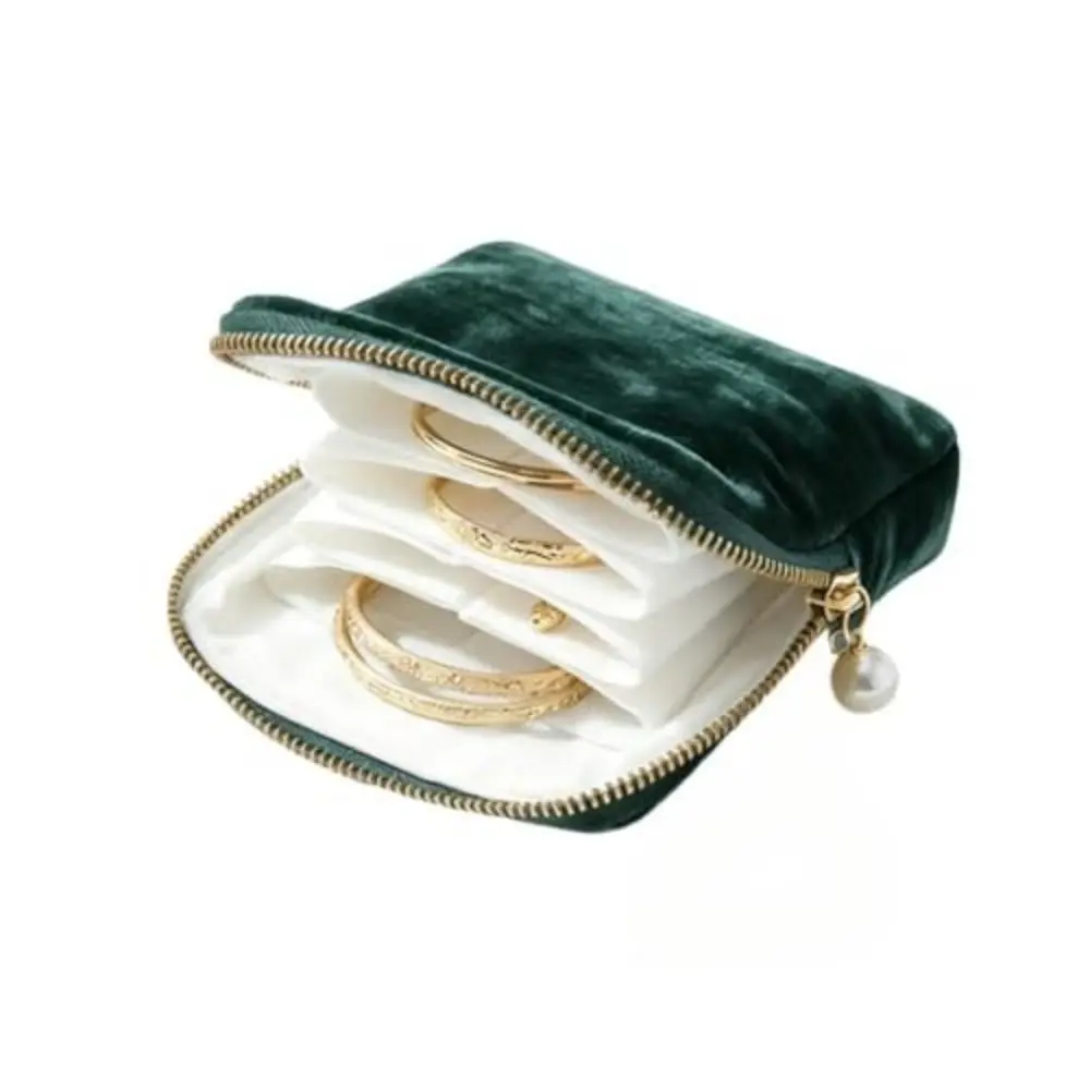Large Capacity Jewelry Storage Bag Dust-proof Zipper Protective Pouch Multiple Compartments Multi-functional Jewelry Organizer