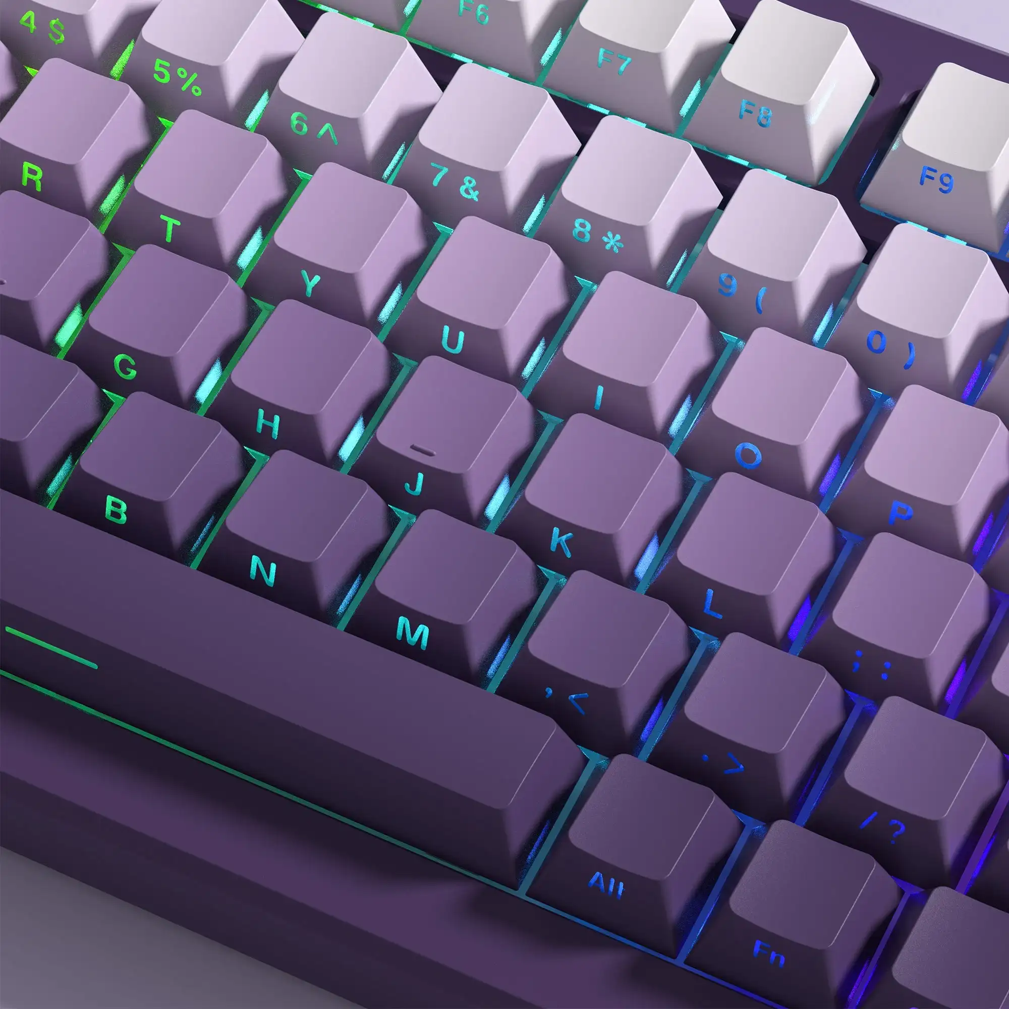 Gradient Purple Double Shot PBT Keycaps Cherry/OEM Profile 136 tasti tasti stampati laterali Keycaps per Gateron Cherry MX switch Keyboard