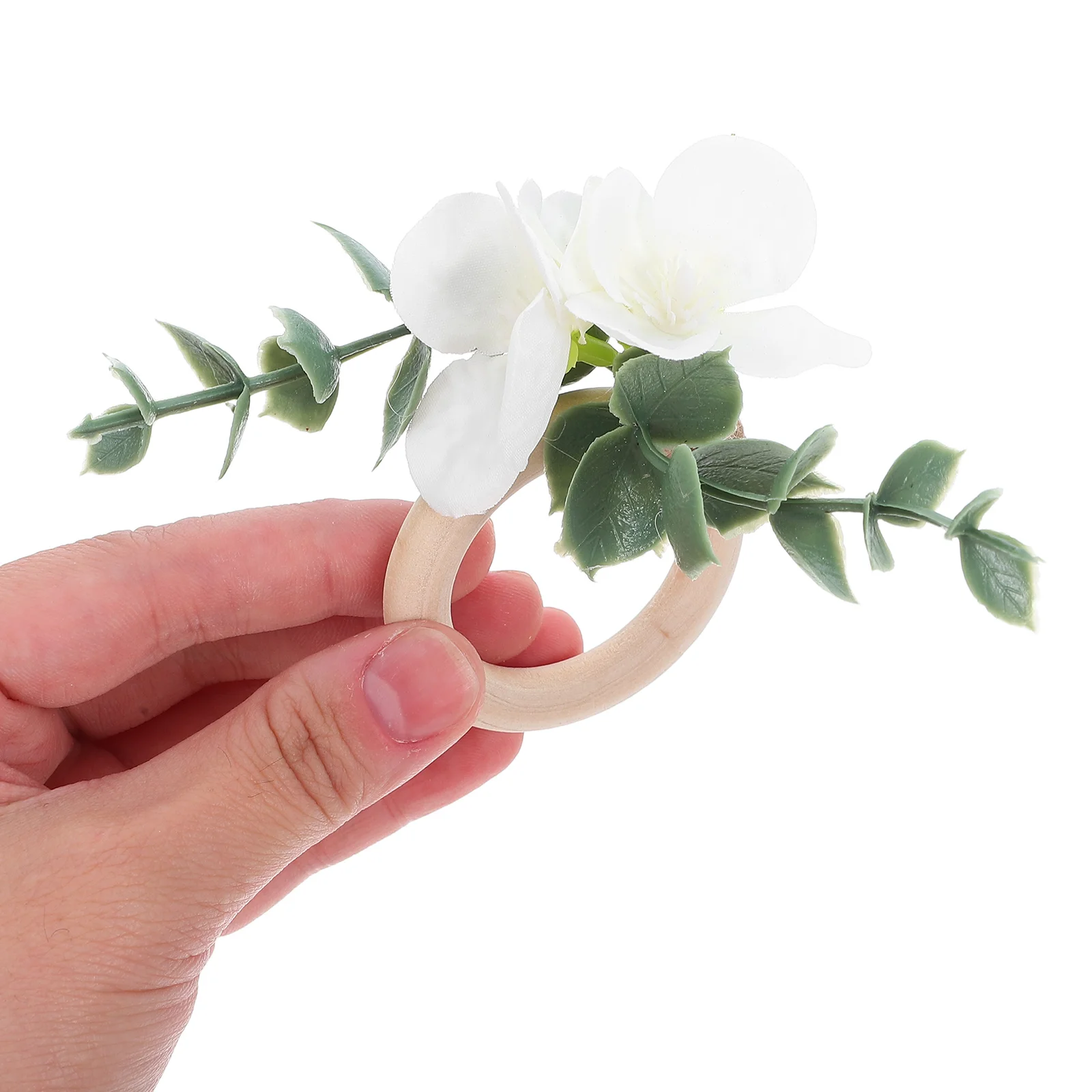 

12 Pcs Eucalyptus Napkin Ring Farmhouse Rings Table Decor Floral Buckles Wedding Faux Flower Serviette Rustic Holders Boho