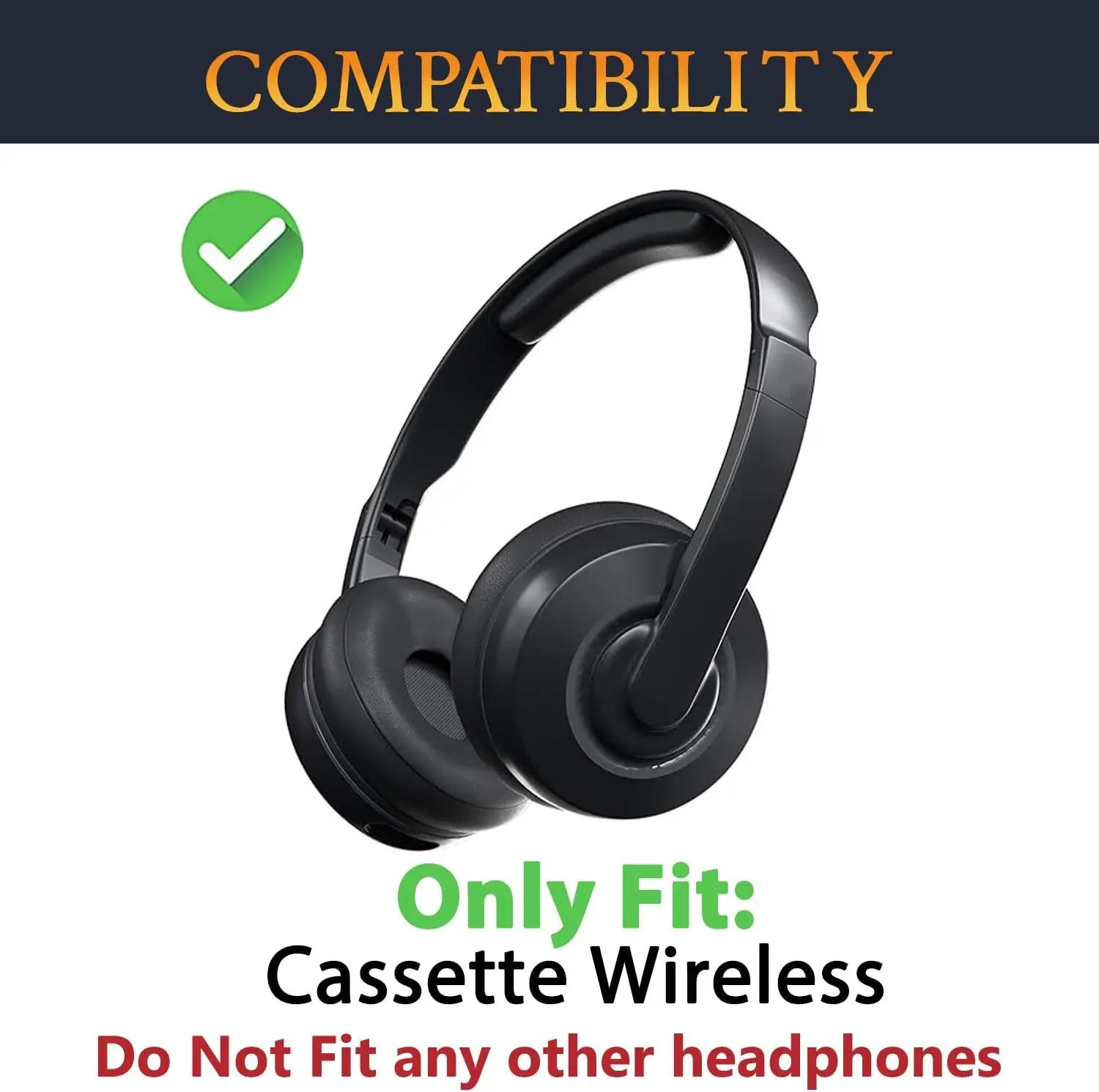 Replacement Earpads for Skullcandy Cassette On-Ear Wireless Headphones Ear Pads Cushions Cooling Gel & Protein Storage Case Bag