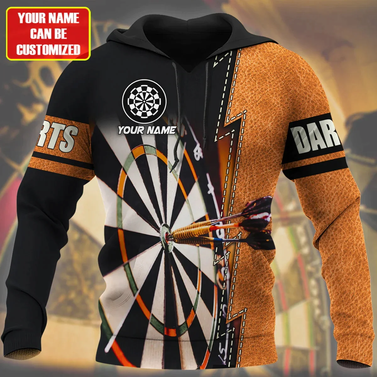 

PLstar Cosmos Darts player Custom Name 3D Printed Men's Hoodie & Sweatshirt Autumn Unisex Zip Hoodies Gift For Dart Lover HW03