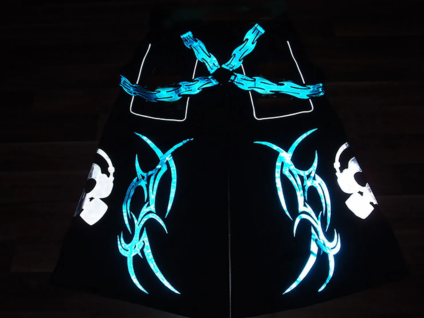 PHATTPANT celana phat pakaian rave reflektif untuk menari Melbourne Shuffle Biohazard C501