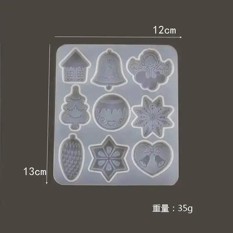 Neue Weihnachten Serie Anhänger Form DIY Harz Weihnachtsbaum Schneeflocke Rentier Anhänger Schlüsselbund Hängen Form Weihnachten Ornament