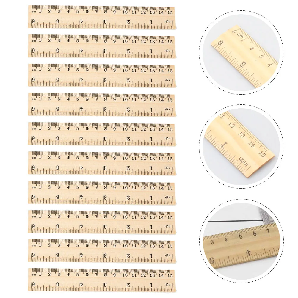

Wooden Straight Ruler 30cm Double Engraved Measuring Tool Student Engineer Teacher Office Home School Use Wood Ruler