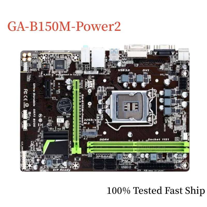 

For Gigabyte GA-B150M-Power2 Motherboard B150 32GB LGA 1151 DDR4 Micro ATX Mainboard 100% Tested Fast Ship