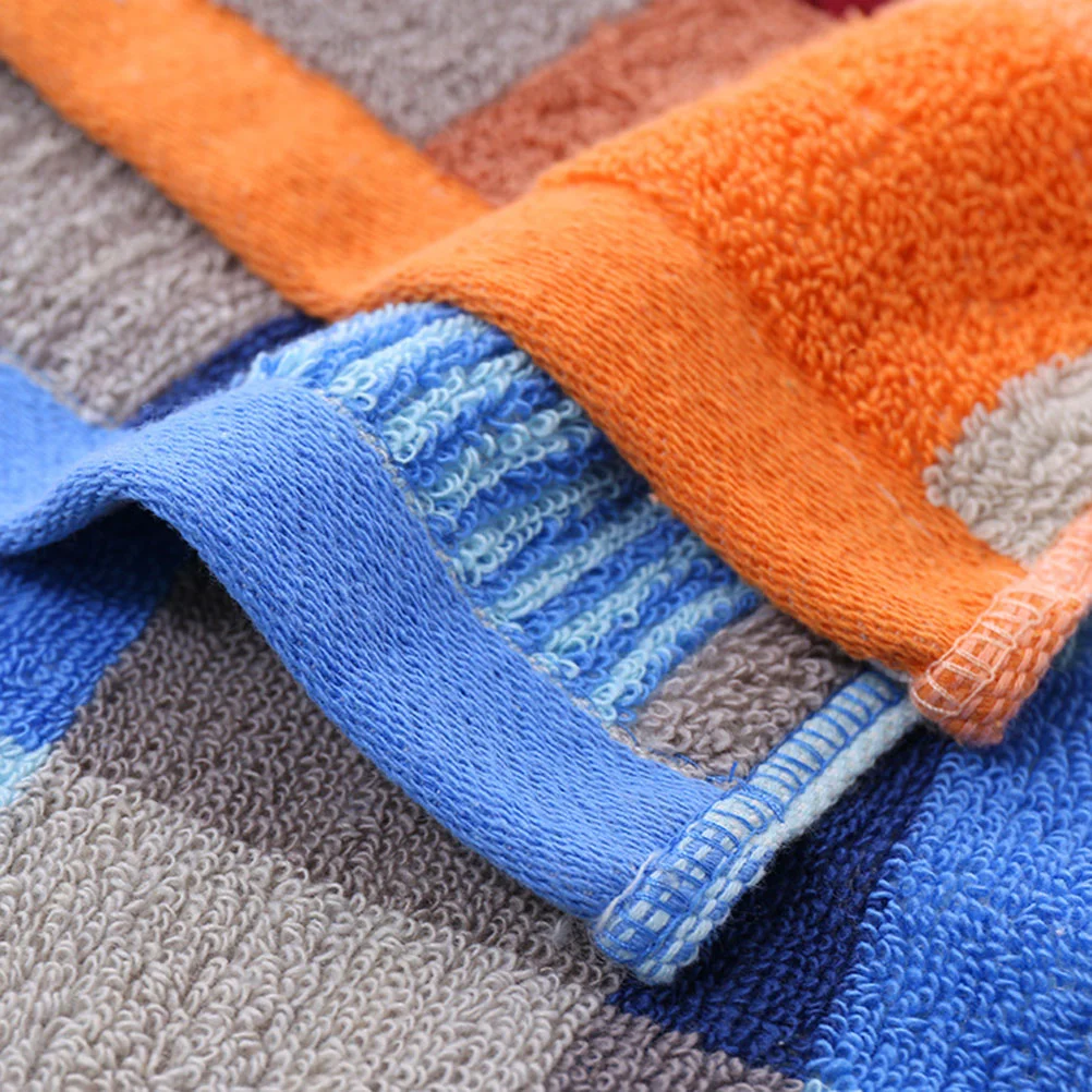 35x75 Bath Towels Thicken Wash Face Towel Grid Cotton Towels Bath Face Towels for Bathroom, Hotel, Kitchen (Orange)