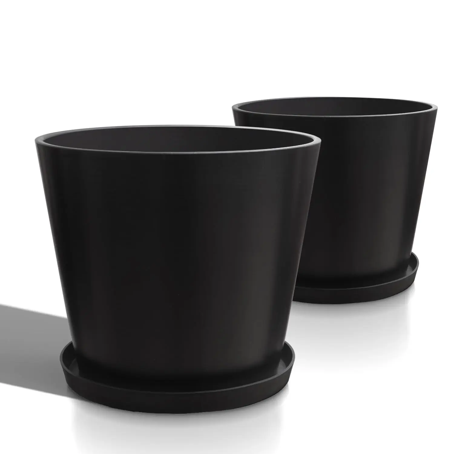 

Wide Planters for Outdoor Plants, Extra Large Indoor Flower Pots for Garden, Front Porch, Patio - Round Resin, Customized