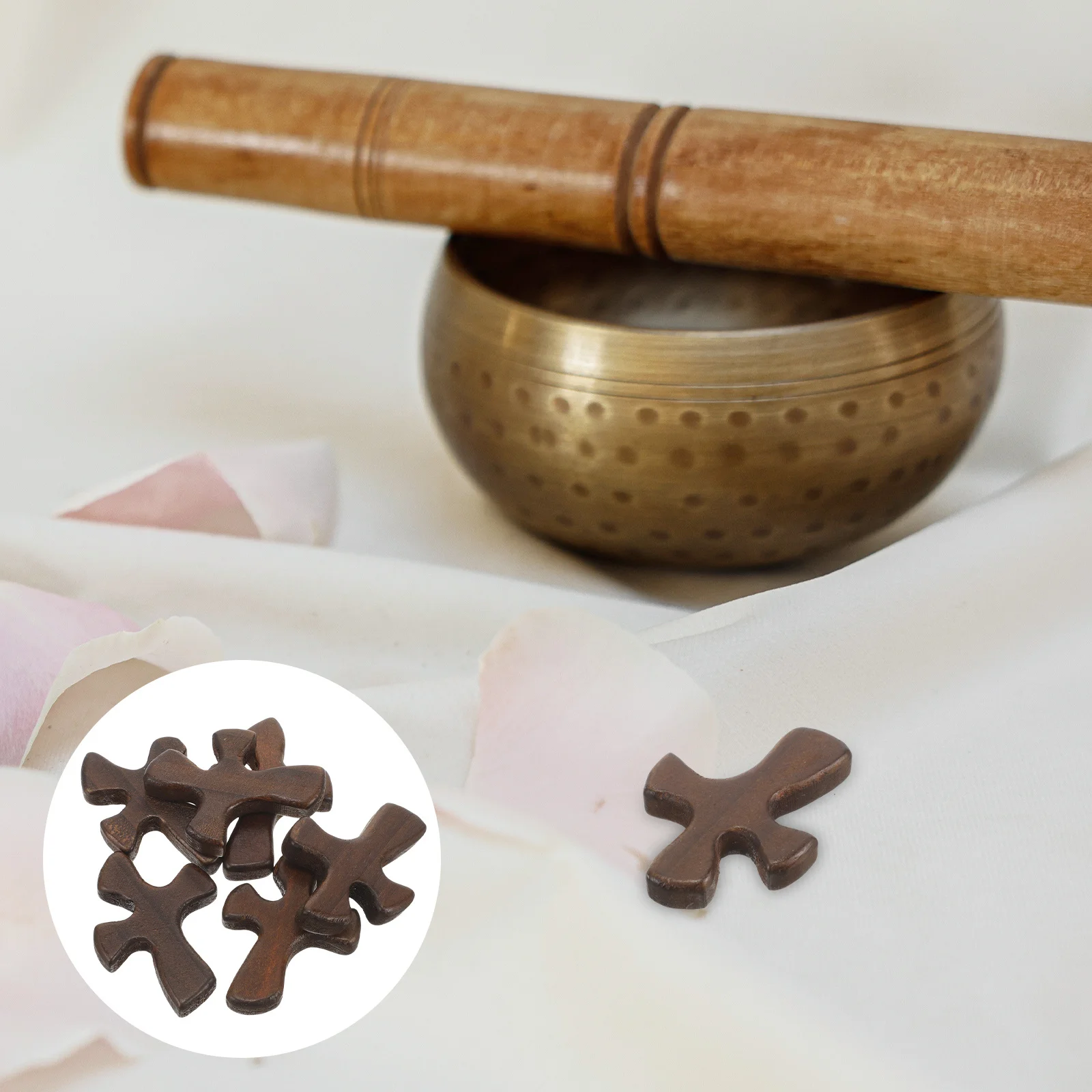 

STOBAZA 6pcs Wooden Cross Religious Desktop Holding Cross Catholic Pocket Size Decor Ornament for Home or Gift