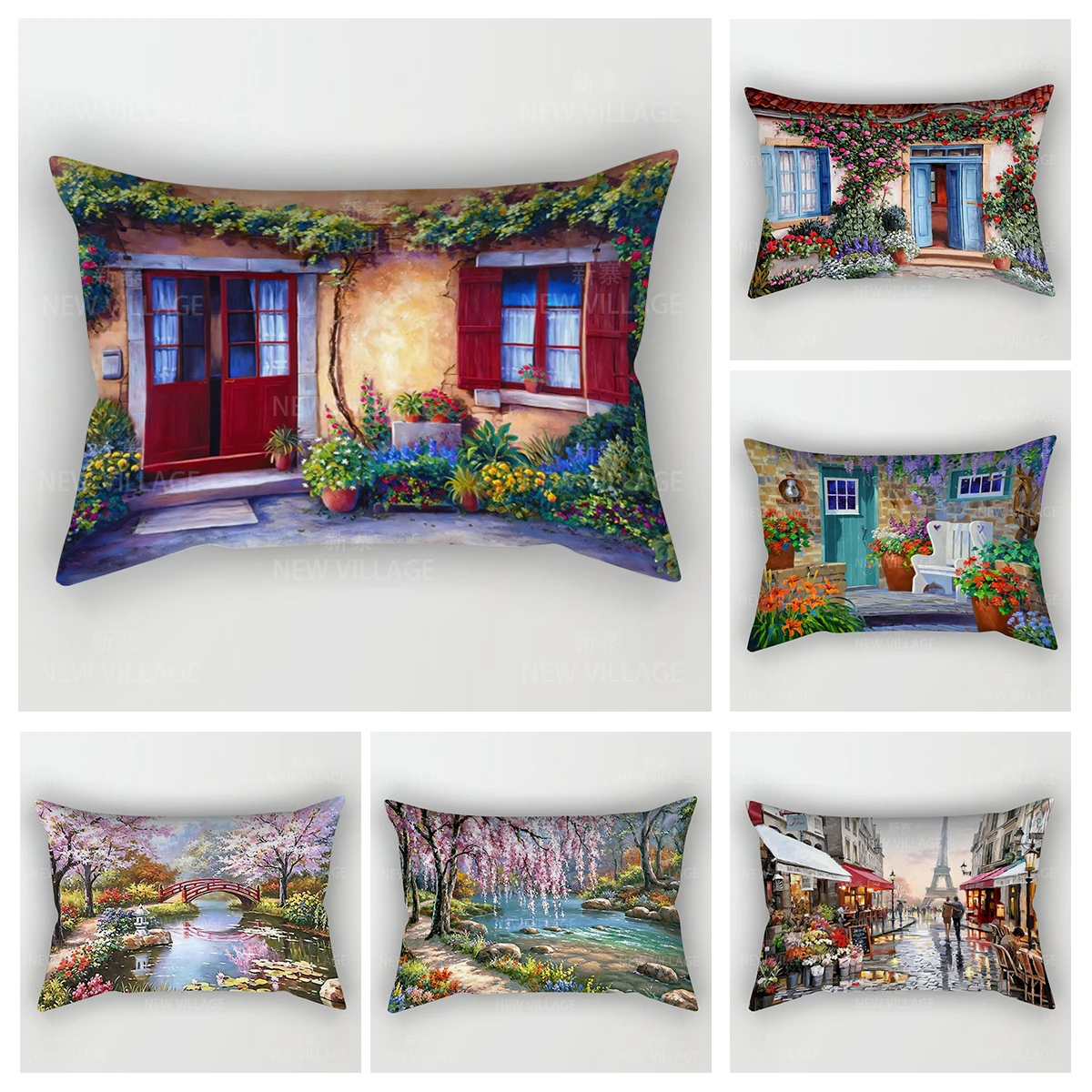 Home autumn decoration Oil painting style pillow cushion cover decorations throw pillow cover 30*50 pillowcase 30x50 40x60 50*70