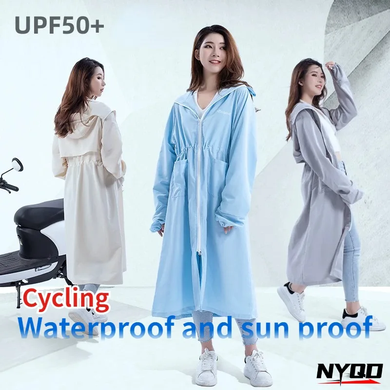 Women's Cape Rain and Sun Protection Portable Adult Non Disposable Thickened Electric Vehicle Special Integrated Raincoat