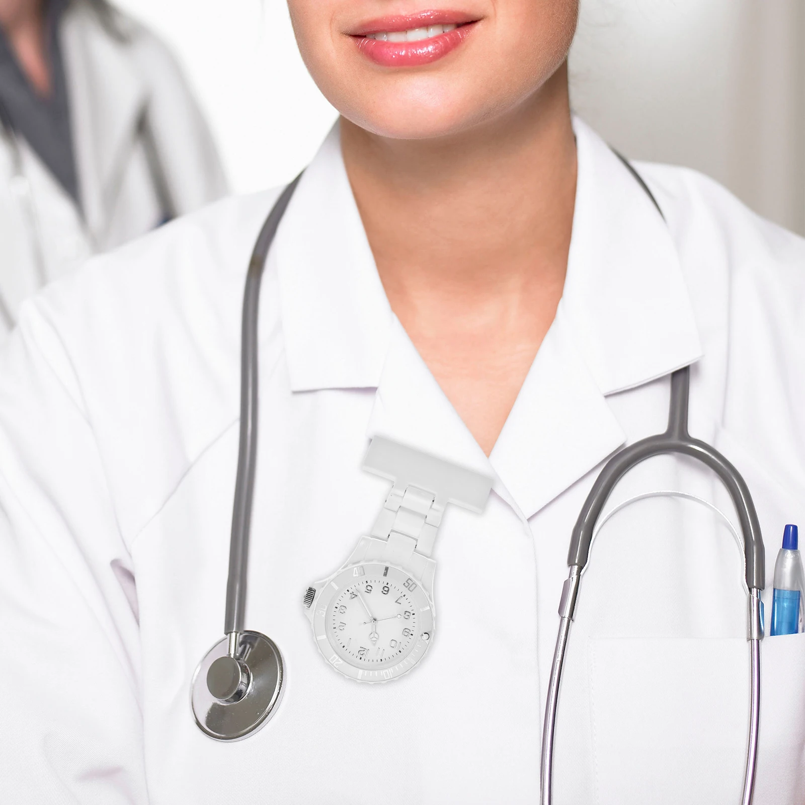 

Quartz Pocket Waterproof Glow Pointer Nurse Doctor Chest Doctor Chest Watch Watches Luminous Lapel Timepiece for Men Women