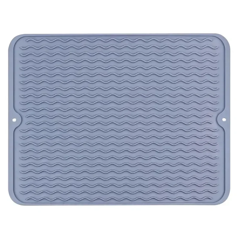 Chun Estera para secar platos de silicona, 40 x 30 cm - Escritorio grande para secar platos, fregadero de drenaje, edredón grande de silicona
