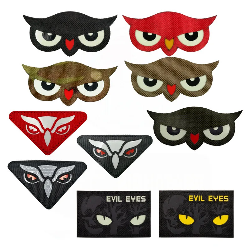 Eagle eye Night Tactical toppe riflettenti animali adesivi tattici personalizzati zaino accessori per abbigliamento Fun Glow Patch