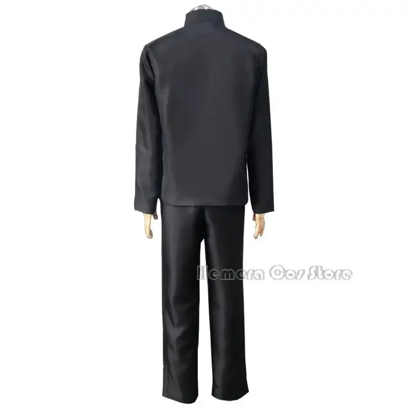 JJK-Gojo Satoru Anime Cosplay Costume pour hommes, lunettes, uniforme de lycée, perruque trempée, Halloween, adulte