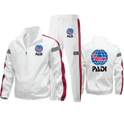 Men's jacket Pants Sports Suit Scuba Driver Padi Print Casual Stripe reflection High Quality Unisex Sportswear Jogging Suit