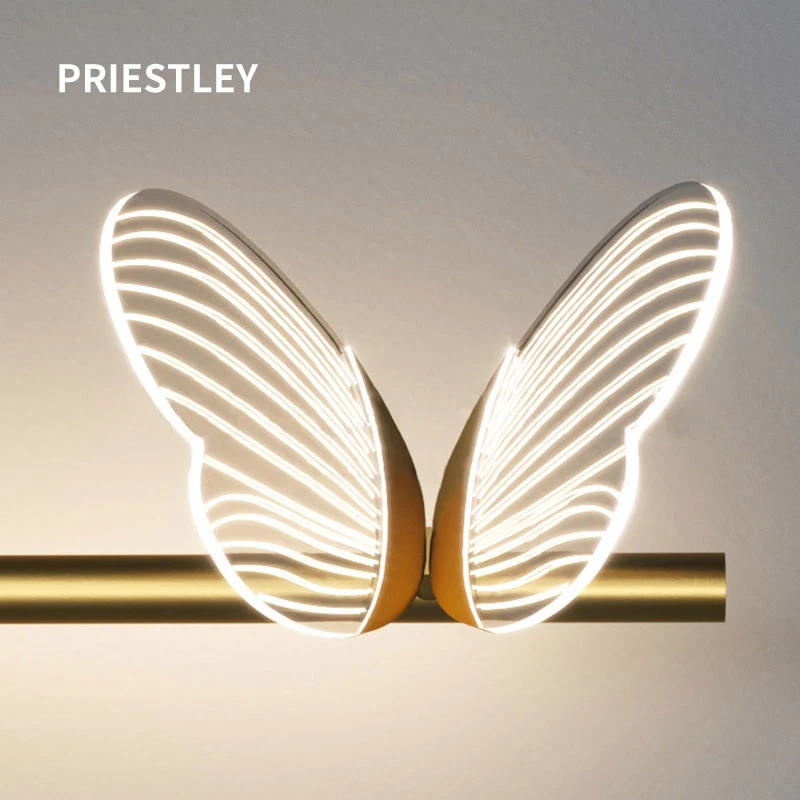 LED Modern Butterfly kinkiety oświetlenie wewnętrzne kinkiety ścienne oprawa oświetleniowa do sypialni nocna salon Home Decor