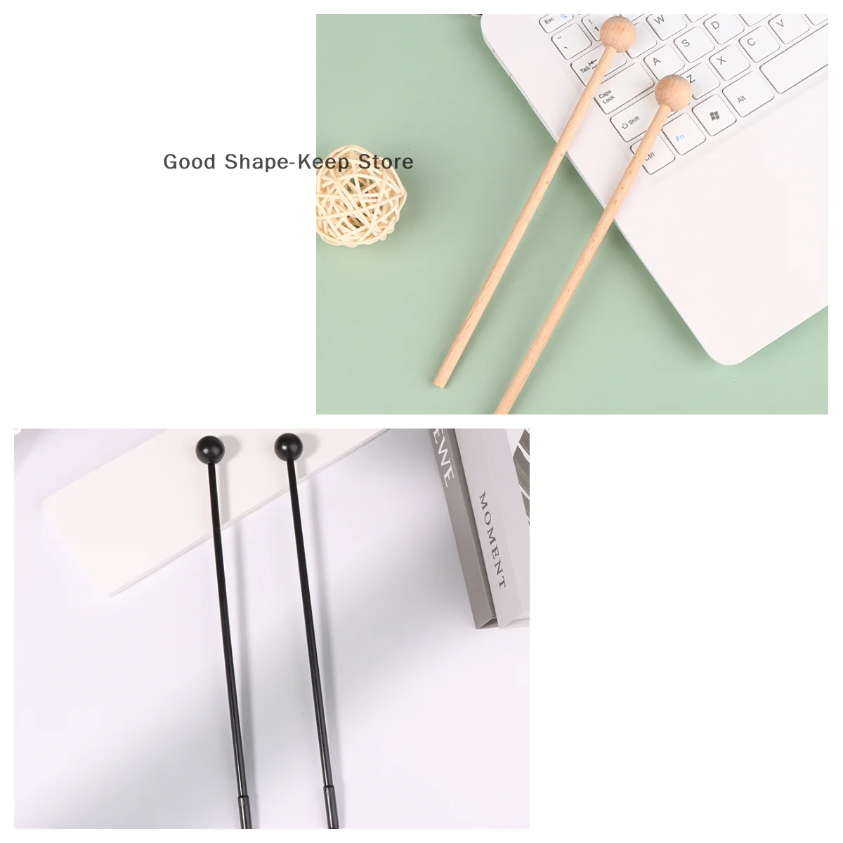 

1Pair Solid Wood Percussion Drum Knocking Sticks Hammer Percussion Instruments Wood Mallets Percussion Sticks for Xylophone