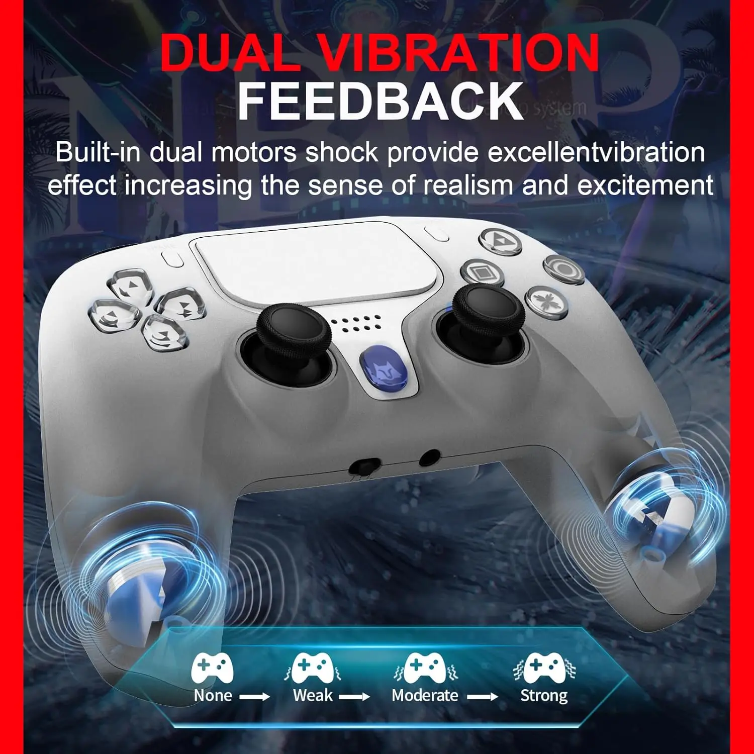 Game Controller: Wired/Wireless, Compatible with P4 /PC/iOS/Android/Steam, Gyro, Hall Triggers, Turbo, One-Button Reset