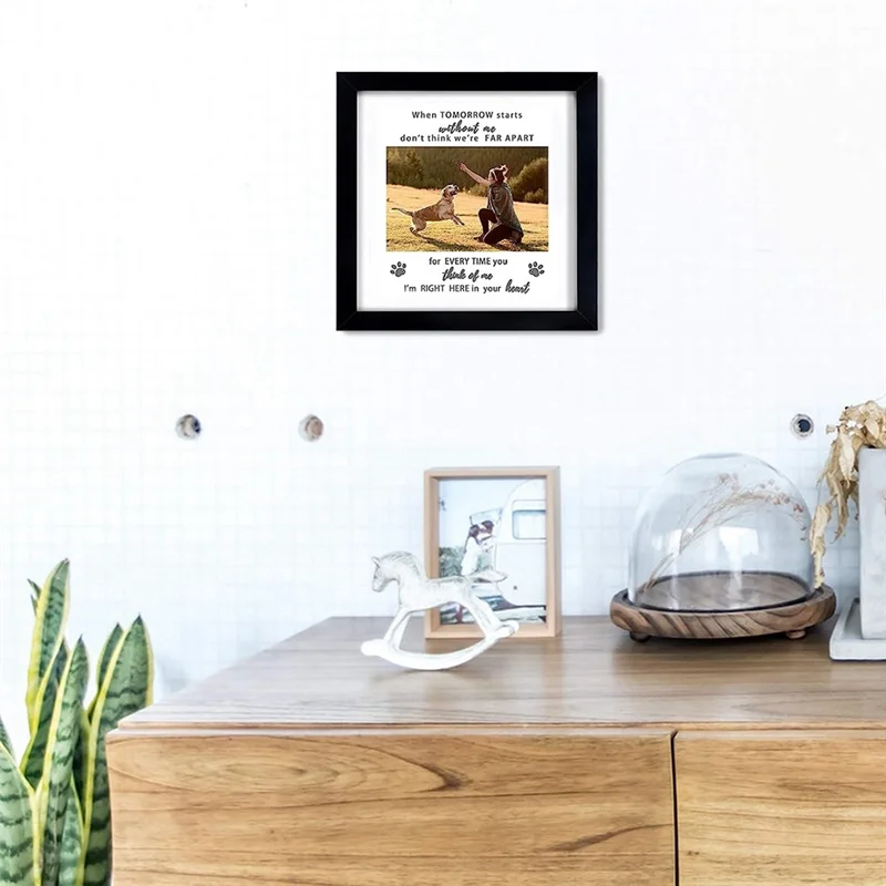 

【HOT】1 PCS Pet Picture Frame 9X9 Memorial Pet Loss Picture Frame For Pet Lover,Birthday Gift Black