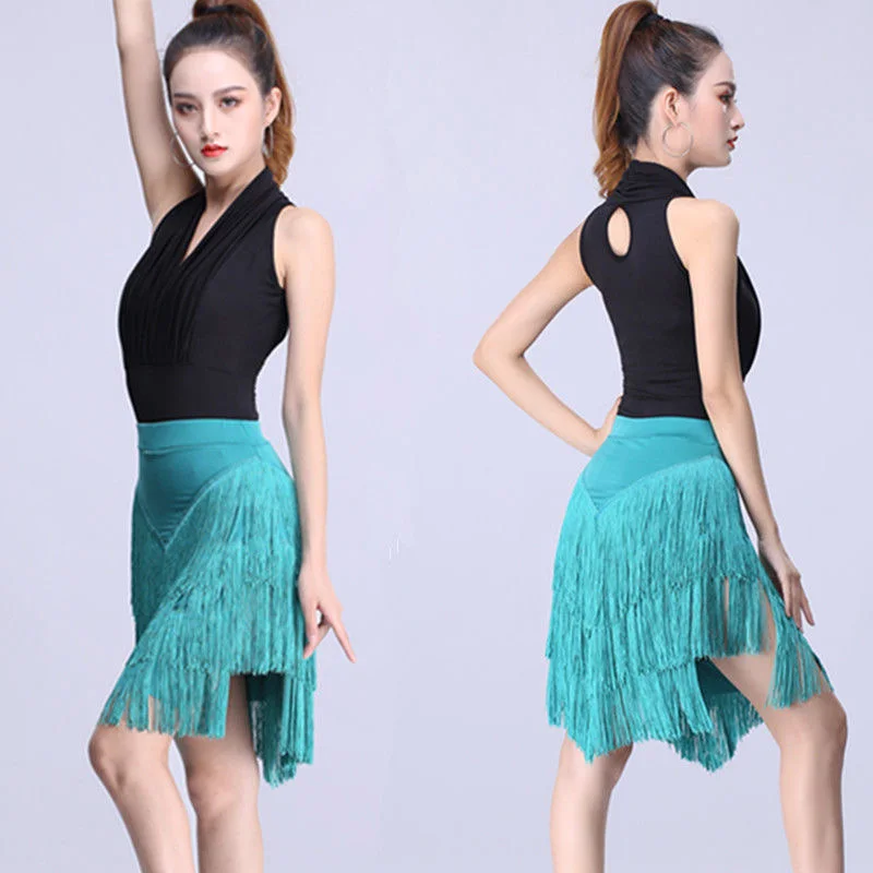 Tassel Latin Dance Wear Cha Cha Samba Rumba Costumes Fringe Latin Dance Skirt Modern dance Practice Skirt